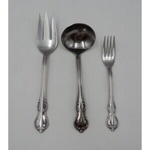 Reed & Barton Rebacraft La Femme Stainless Set Meat Fork Gravy Ladle Salad Fork